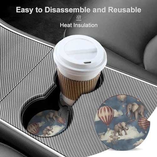 Portavasos para auto con dibujos de animales, 2 piezas miniatura 4