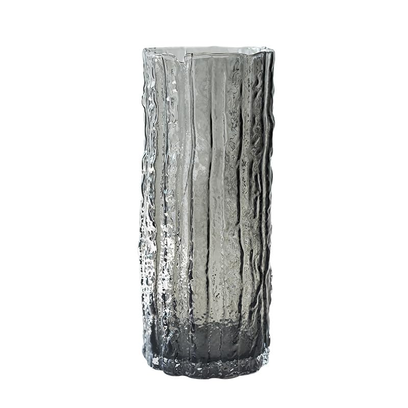 Vase, thickened glass vase, high footed glass vase, suitable for various scene decorations (24.5X9.5) Smoke gray - Image 3