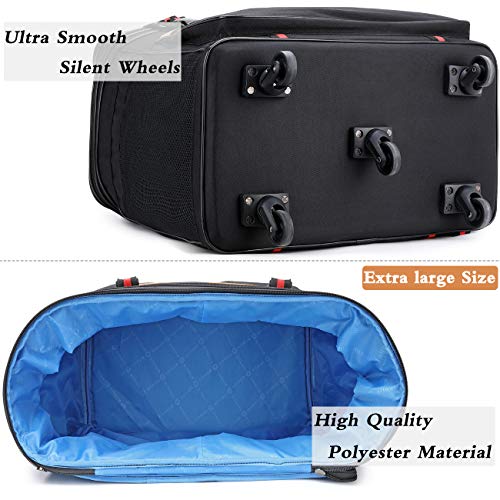 Ailouis 36 Inch Expandable Extra Large (XXL) Wheeled Travel Duffel Luggage Bag (Black B)