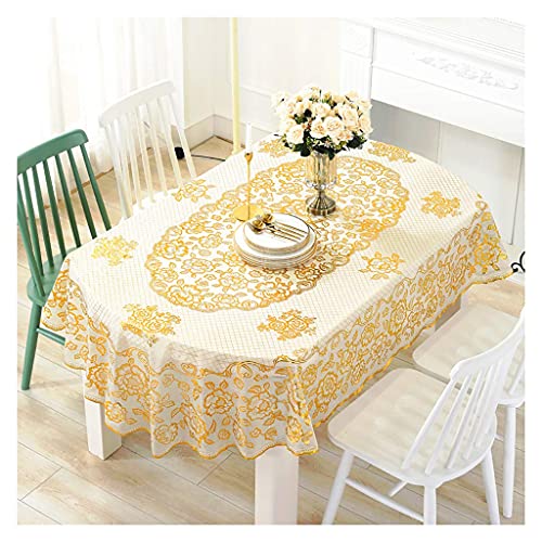 Nappe plastique vinyle lavable couverture table ovale imperméable PVC robuste