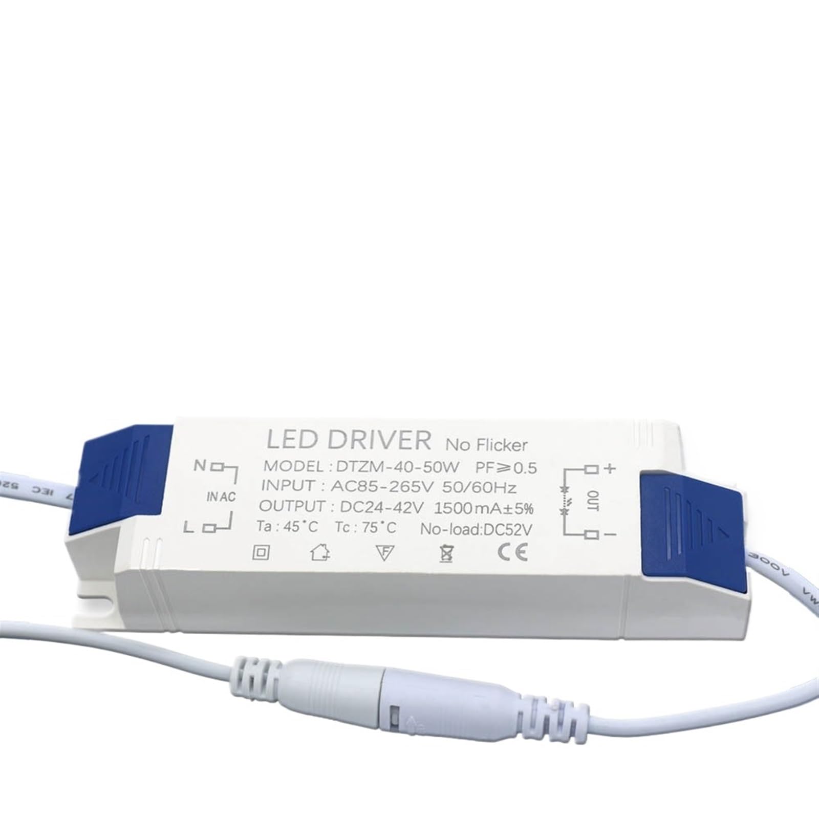 FCARUMIQP LED 40-50W Panel Lamp Power Supply Lighting DC24-42V Output AC85-265V 1200mA 1500mA External Driver Connector