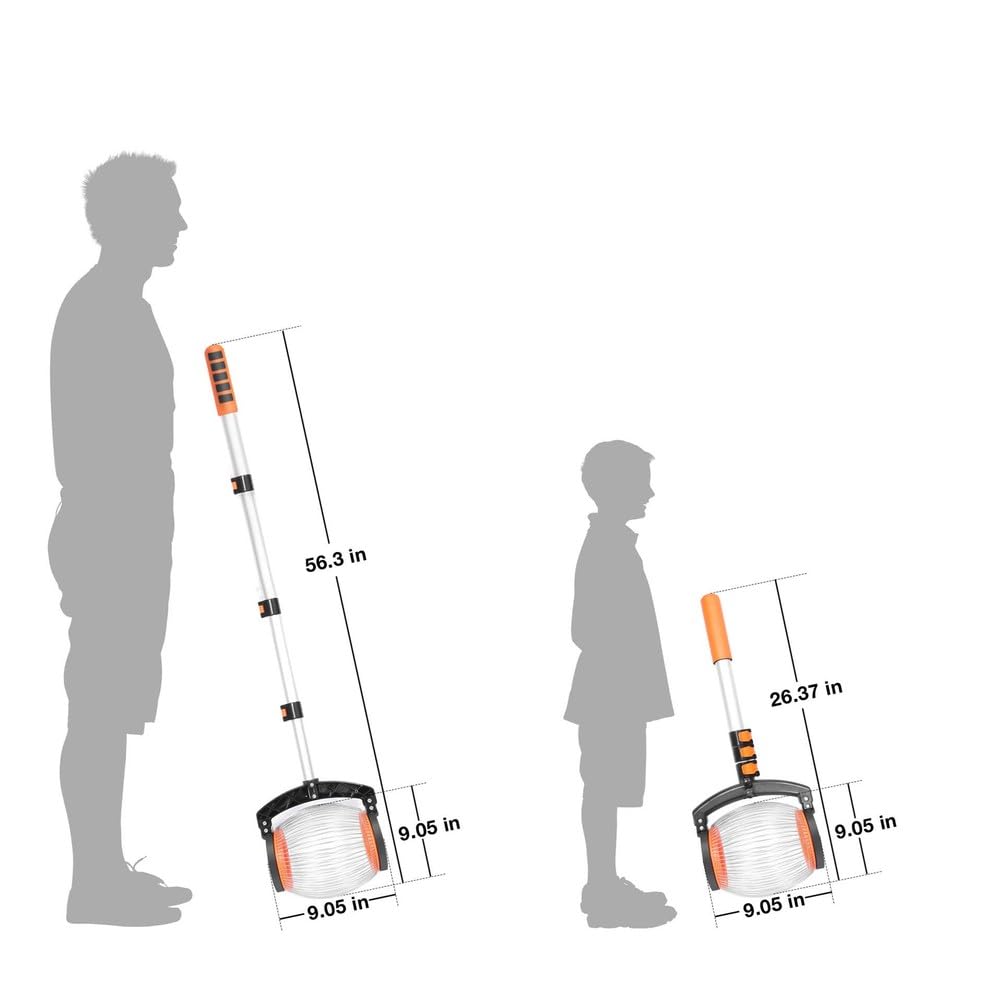 Pickup Stick, retrattile da 66,37 a 56,3 pollici, impugnatura ergonomica antiscivolo, ideale per raccogliere palline, noci, giocattoli, lettiera, per interni ed esterni