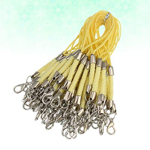 Exceart 50 peças de cordão curto de poliéster para telefone com liga de lagosta fivela cordão de tel