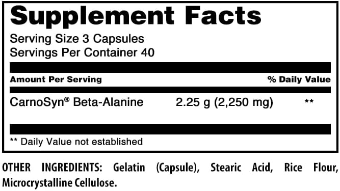 Amazing Formulas Beta Alanine Supplement | 2250 Mg Per Serving | 120 Capsules | Non-GMO | Gluten-Free | Made in USA - Image 4