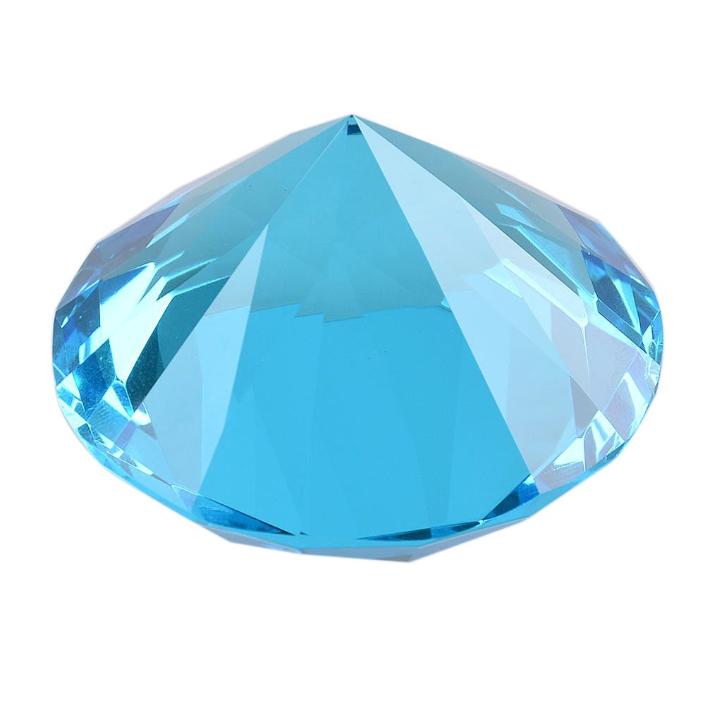 Pisapapeles LONGWIN con diseño de diamante de varias caras, 100 mm, color sólido, Aquamarine Blue