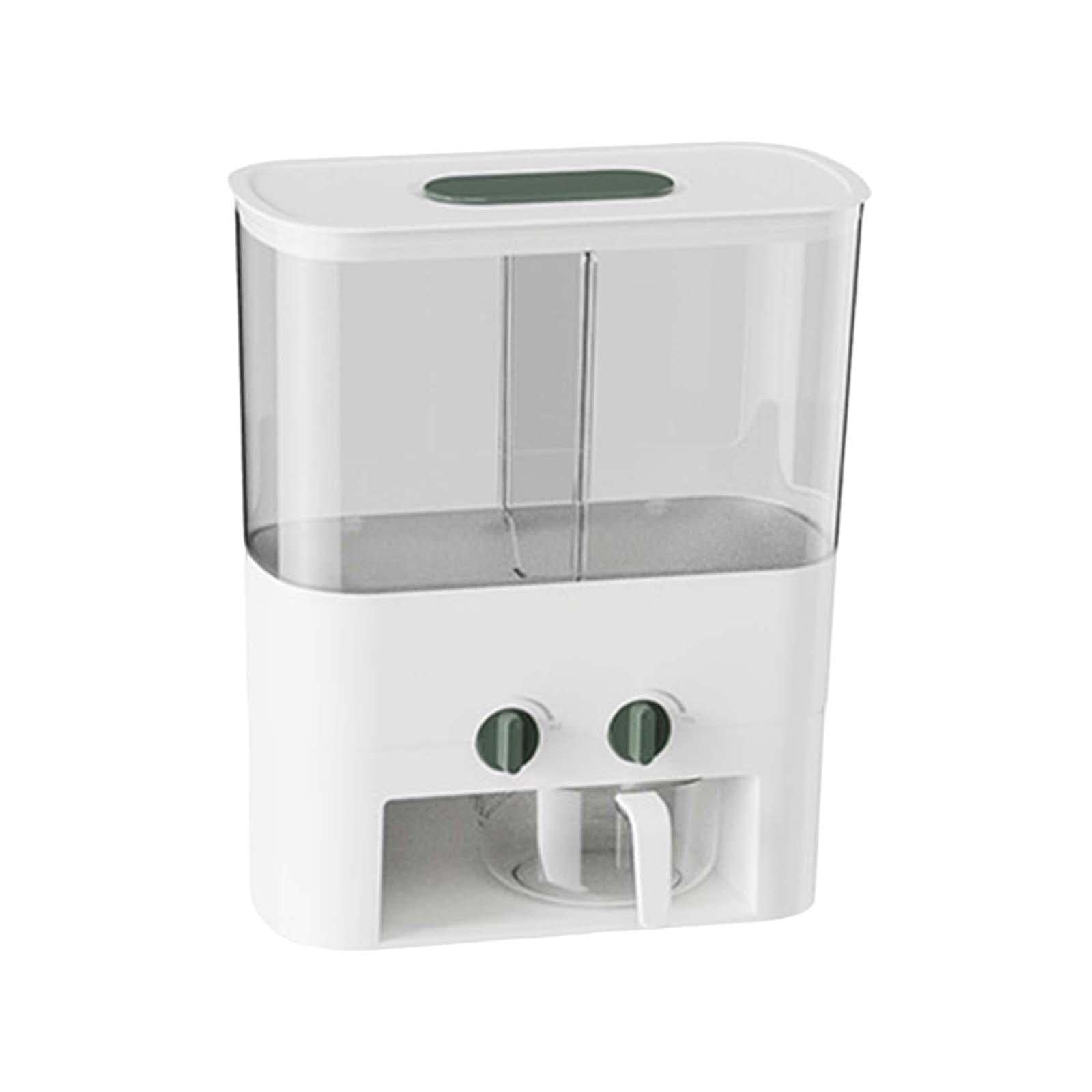 MERISHOPP 2 Grid Grains Storage Container with Cup for Laundry Beads Wheat Coffee Bean Green-image-12