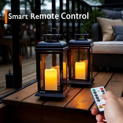 Image of Homemory 3 inchx5 inch Flameless Candles, Outdoor Waterproof, Battery Operated LED Pillar Candles with Remote Control and Timer, Plastic, Long Lasting