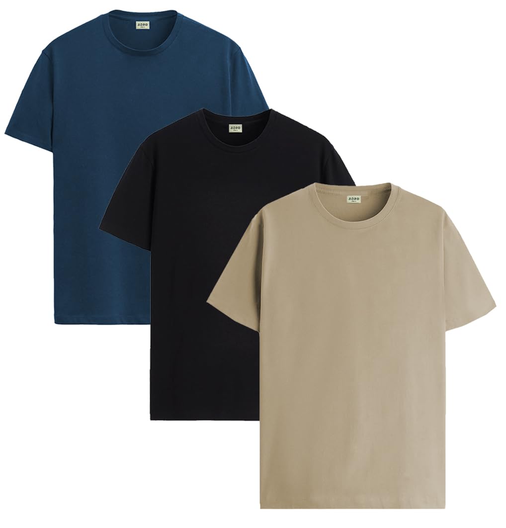 T Shirts Pack of 3 Mens Tshirts Cotton T Shirts for Men Pack of 3 T Shirts Regular fit Tshirts Combo T Shirts Solid Tshirt for Men-image-5