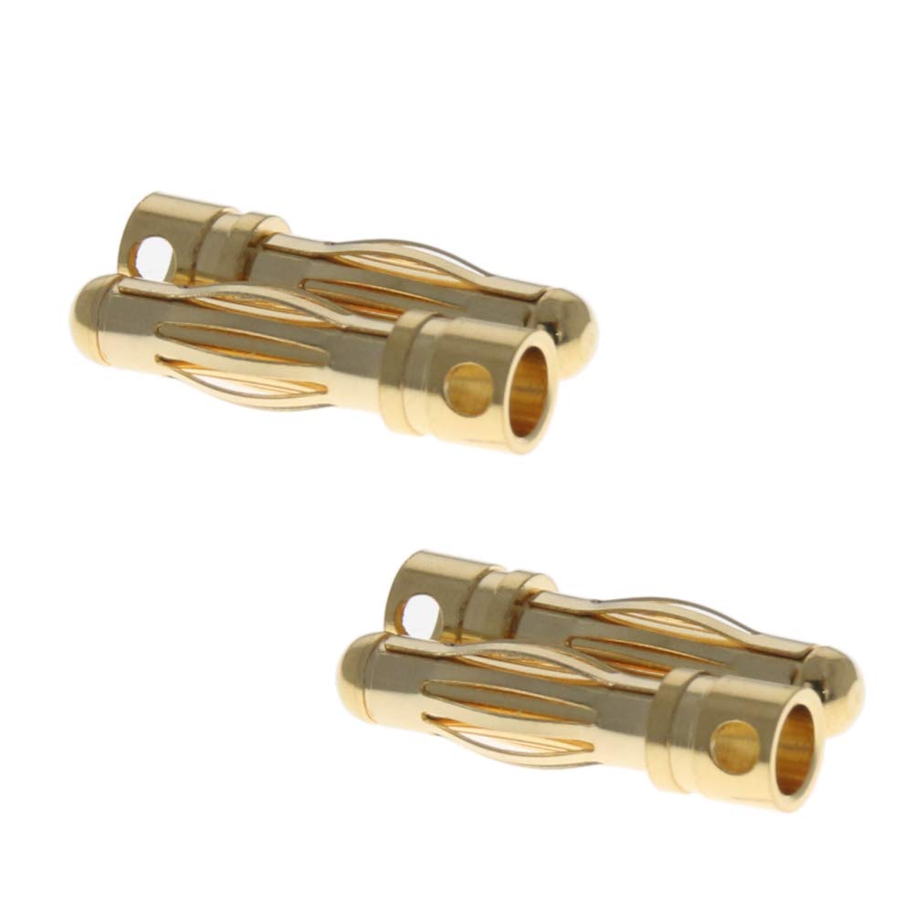 Fielect 4mm Bullets Connector Gold Plated Banana Plugs Male for RC Battery ESC Motor 19.38mm Length 4Pcs