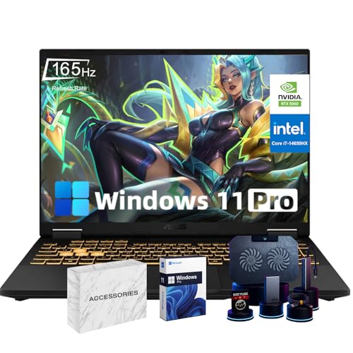 Image of ASUS TUF F16 Gaming Laptop Computer - 16 inch FHD+ 165Hz Anti-Glare Display, NVIDIA RTX 5060 8GB GDDR7, Intel 14th i7(Up to 5.2GHz, 16 Cores), WiFi 6E, Win 11 Pro PC, w /Accessories(64 GB DDR5, 4 TB SSD)