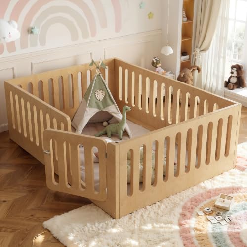 Image of Bellemave Full Montessori Floor Bed Frame,Natural