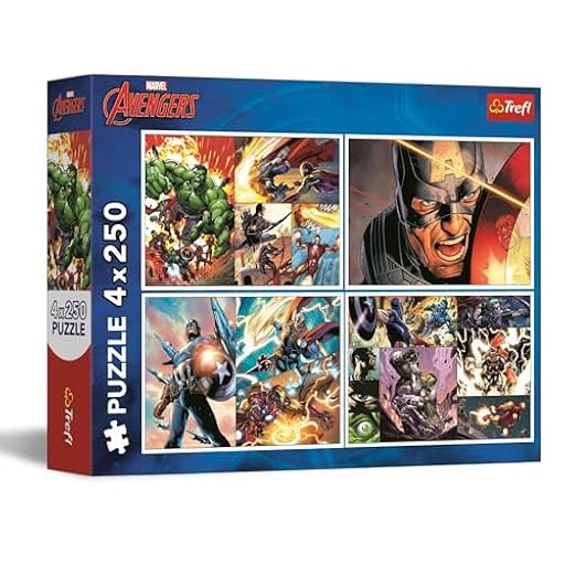 Trefl - Puzle 4en1: Marvel The Avengers, Días de héroes - 4 x 250 Piezas - Set de Cuatro Rompecabezas para Adolescentes | Ya disponible en tu tienda friki favorita! En mundofriki.es! Trefl - Puzle 4en1: Marvel The Avengers, Días de héroes - 4 x 250 Piezas - Set de Cuatro Rompecabezas para Adolescentes | Ya disponible en tu tienda friki favorita! En mundofriki.es!