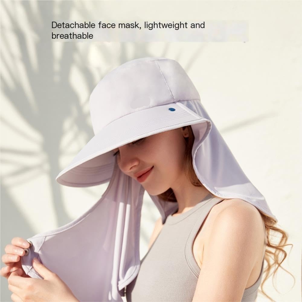 Cappello da Pescatore in Nylon con Patta for Il Viso, Set Sciarpa,