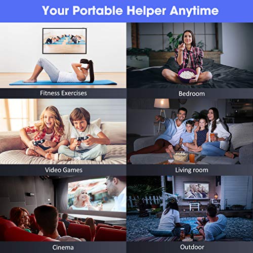 VicTsing WiFi Projector, 4200L Wireless Bluetooth Mini Projector with Tripod, 1080P 170'' Display Supported, Compatible with TV Stick, PS4, DVD, Portable Projector for Home Entertainment - Thumbnail 4