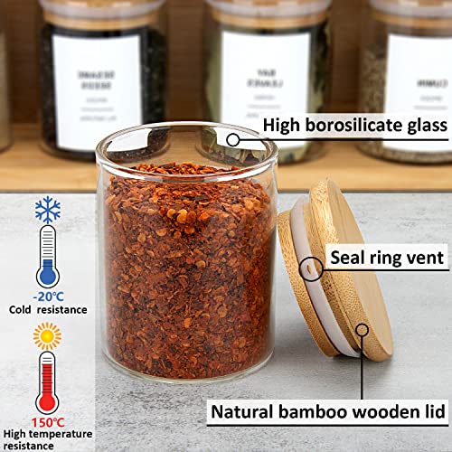 Juneheart 32 Pcs Glass Spice Jars With Bamboo Lids And 194 Waterproof Labels, 4Oz Clear Food Storage Containers For Kitchen Sugar Salt Coffee Beans #TOP4