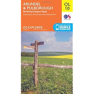 Arundel Pulborough Map Worthing Bognor Regis Ordnance Survey OS Explorer Map OL10 England Walks Hiking Maps Adventure Map Folded Map 10 Jun