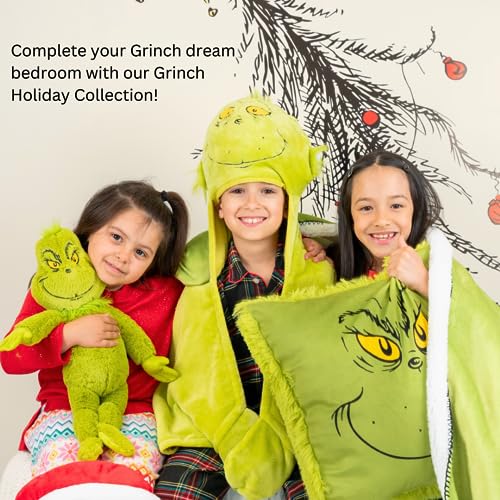 Image of Dr. Seuss The Grinch Holiday & Christmas Bedding Super Soft Plush 20 Inch Cuddle Pillow Buddy, (Officially Licensed Product) By Franco