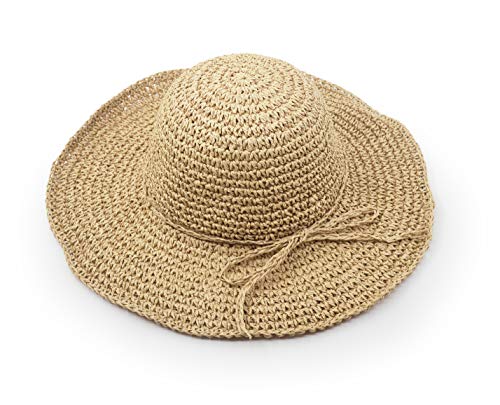 Sombrero de paja plegable para playa y exterior miniatura 6
