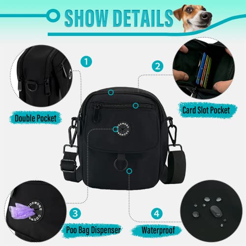 COOWONE Dog Walking Bag Black
