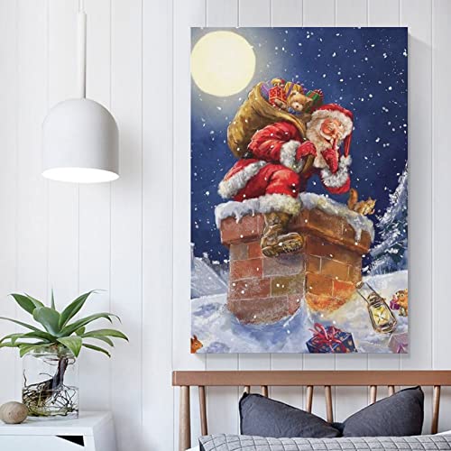 Christmas Poster Vintage Santa Claus Poster Poster Decorative Painting Canvas Wall Posters And Art Picture Print Modern Family Bedroom Decor Posters 16X24Inch(40X60Cm) #TOP4