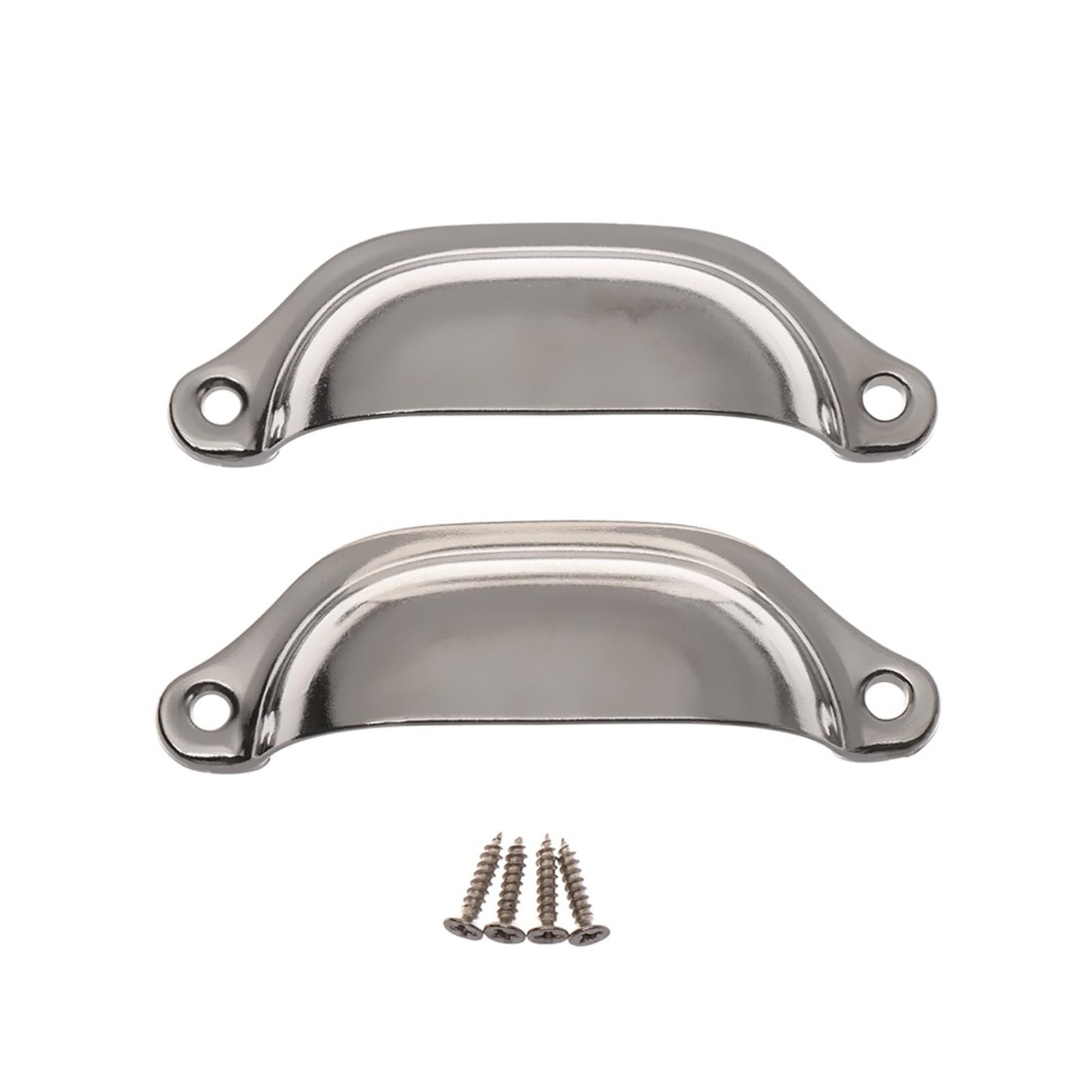 SNGUOQ 2PCS Antique Brass Shell Pull Handles Retro Iron Wardrobe Door for Living Room Door Handles(Silver)