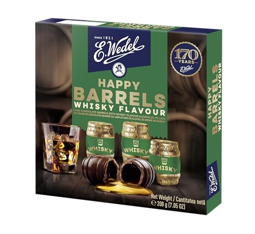 E.Wedel Chocolate Box | Whisky Flavour Liqueur Chocolates Gift Box Pack of 1 x 200g Chocolate box with Alcoholic Filling Luxury Chocolates Gift Box