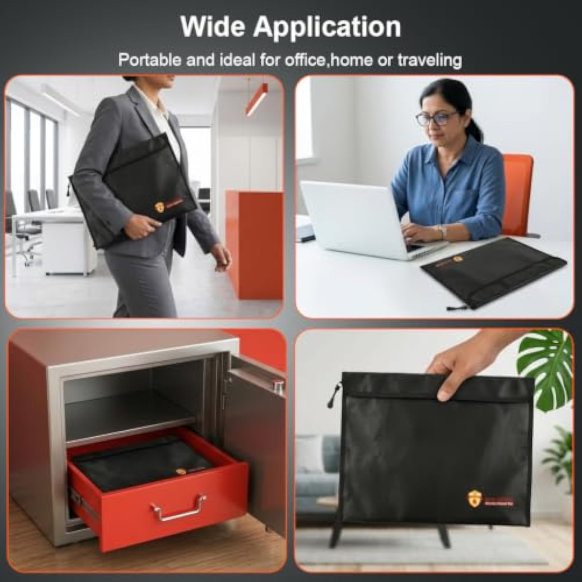 Fireproof Document Bag, Waterproof File Organizer