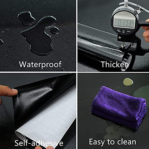 Image of Vinyl Contact Paper Decorative for Cabinets Countertops Kitchen Shelves Liner Self Adhesive Film Peel and Stick Waterproof Removable Wallpaper (Inches 24 x 118, Glitter Black)