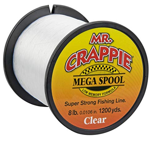 Lew's Mr. Crappie Mega Spool Monofilament Fishing Line, Low Memory and Stretch