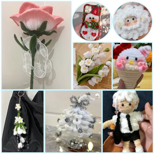 TOAOB 200pcs Fil Chenille Tiges de Fils Chenille Cure Pipes Cleaner Couleurs Assorties Cleaners Crafts Set 6mm x 300mm pour DIY Artisanat Décoration Fournitures Loisirs Creatifs - vue 7