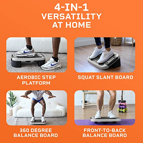 Lifepro 4-In-1 Adjustable Aerobic Step Platform - Multifunctional Aerobic Stepper, Balance Board, Slant Board - Steppers For Exercise, Home Workout Step Up Exercise Platform For Balance & Gym Class #TOP2
