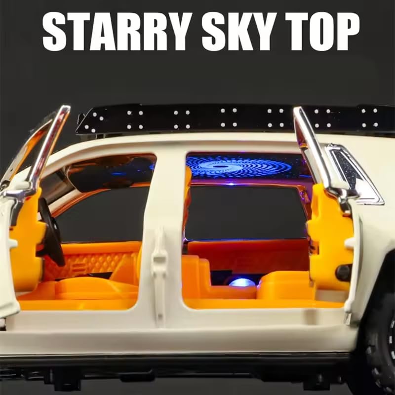 Image of Alokik Enterprise 1:32 6 x 6 Modified RR Phantom Die-Cast Metal Pull Back Car with 6 Openable Doors with Sounds and Lights Toy Decoration Car Best Gift Toys for Kids【White】