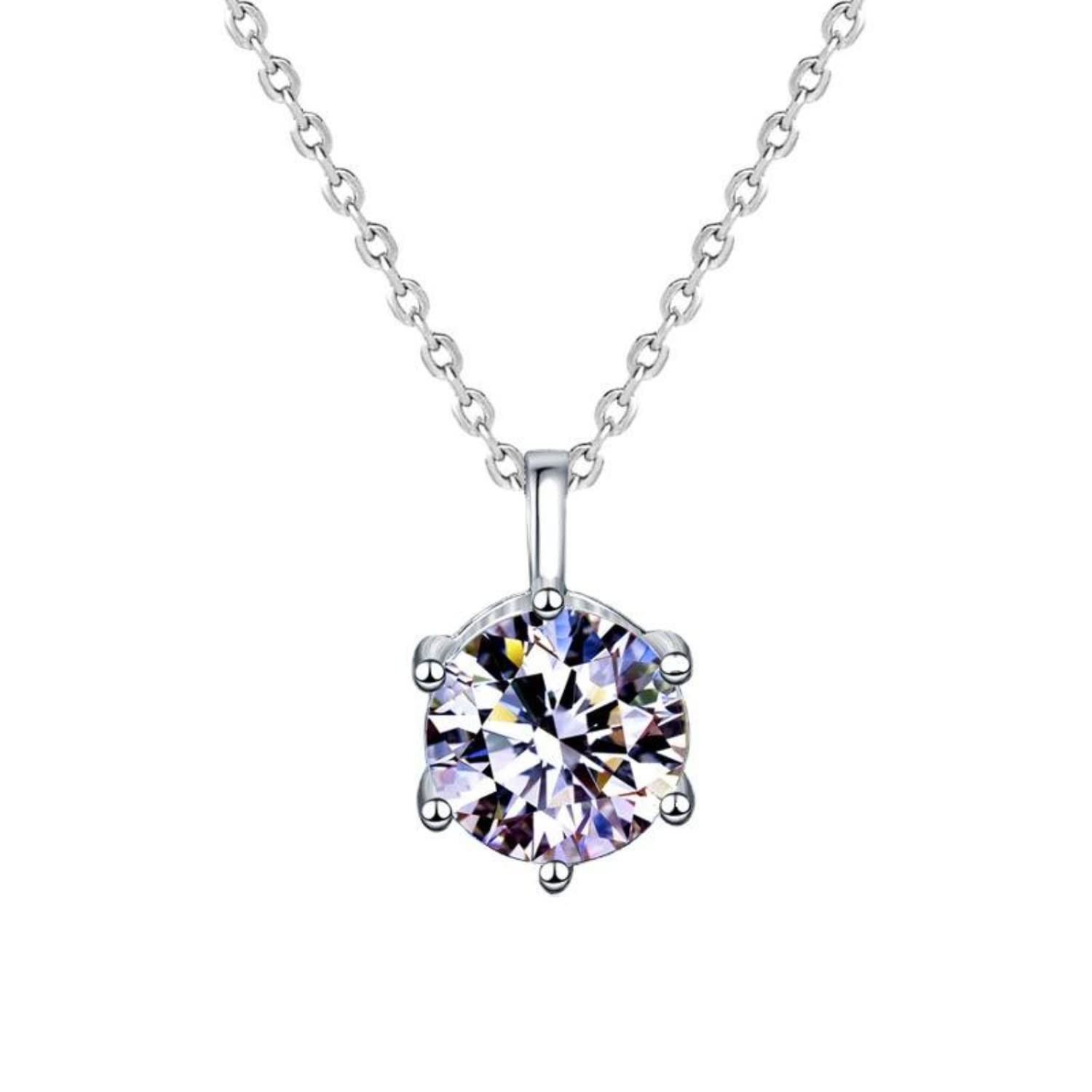 Collier moisanite femmes anti-ternissement pendentif mariage HJMMWT - 4