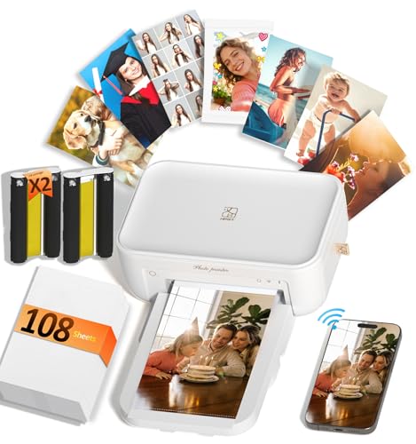 HPRT CP4100 4x6 Photo Printer with 108 Sheets & 2 Ribbons, Full-Color...