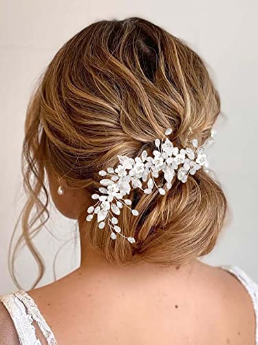Vakkery - Set per capelli da sposa in argento, per...
