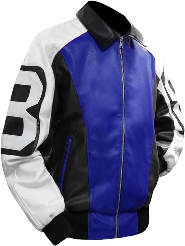Image of 8 Pool Bomber Jacket- Faux Leather Seinfeld David Puddy Eight ball Lettermen Jacket - 90's Bomber Jacket