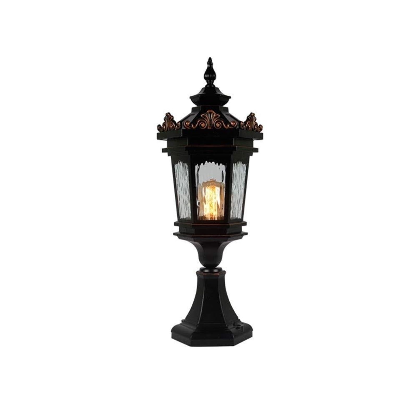 QUSYZD Solar Post Lights Outdoor Lamp Post Light, Post Lights Outdoor,Pillar Lamp European Outdoor Waterproof Landscape Garden Villa Wall Lamp Post Home Lighting Aluminum Glass,Onecolor-Large
