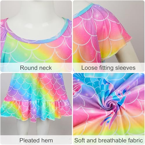 Play Tailor Girls Nightgowns Toddler Pajamas Mermaid Girls Princess Dress Sleepwear Night Gowns for Little Kids2