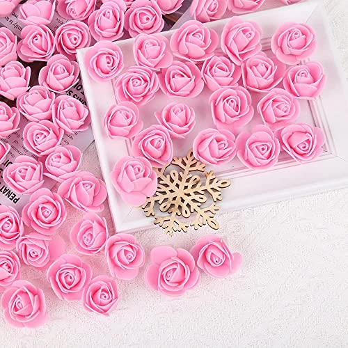 SATYAM KRAFT 50 Pcs Artificial Foam Rose Fake Flowers Water Floating