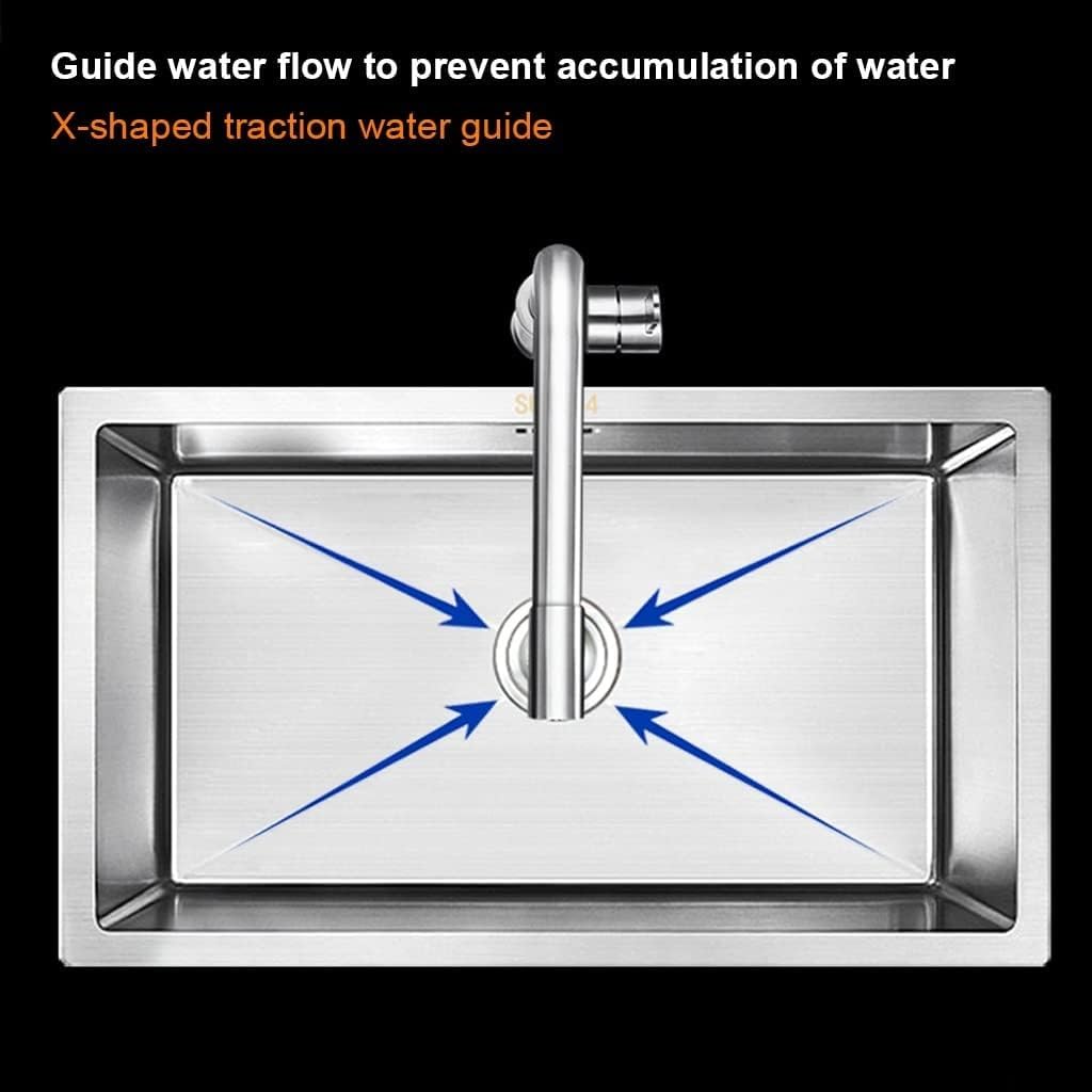 Modern Stainless Steel Kitchen Sink - Single Bowl Bar Prep Sink for Drop-in or Undermount Installation(50x40x21cm) (One Color 50x40x21cm)