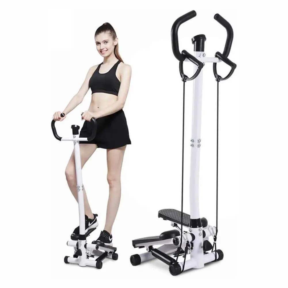 MIXEN SunnyHealth& Mini Unisex Adult TwistStepper Trainer Adjustable Height Stepper ExerciseMachine at Home with ResistanceBands HandleBar and LCDMonitor AirClimber Stepping FitnessMachine-image-23