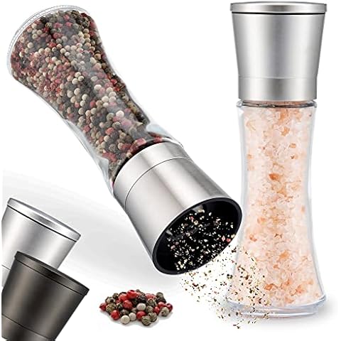ZOLMER® Gewürzmühle 2er Set mit Verstellbarem Keramikmahlwerk Cover