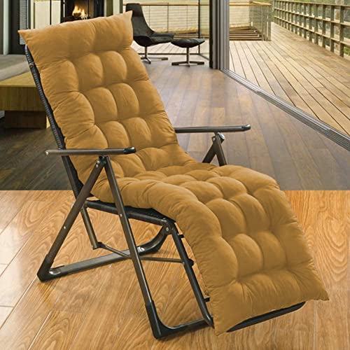 Image of Super Comfy Long Rocking Chair Cushion /Bench Back Seat Pad Cotton Handmade Quilts (Beige -18 x 50 Inch)