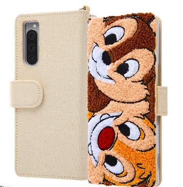 イングレム SO-01M SOV41 Xperia5 ディズニー キャラクター 手帳型 ケース サガラ刺繍 チップ&デール IS-RDXP5SGR1/CD