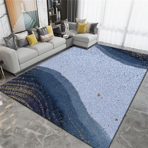 Tapis doux enfant bleu lavable en machine et résistant aux taches - 2
