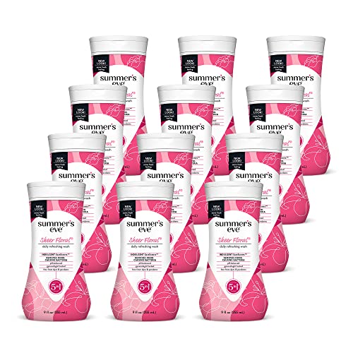 Summer’s Eve Sheer Floral Refreshing Daily Feminine Wash, Removes Odor, Ph Balanced, 9 Fl Oz, 12 Pack #TOP9