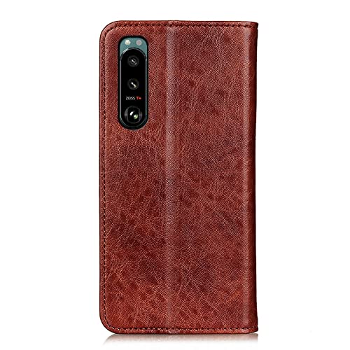 Tangyongjiao Cellphone Protector Cases For Sony Xperia 5 Iii Magnetic Crazy Horse Texture Horizontal Flip Leather Case With Holder & Card Slots & Wallet Phone Parts #TOP3