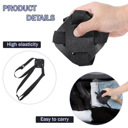 Image of Adjustable Size Elastic Travel Essentials Accessories Luggage Bungee for Suitcases Luggage Straps for Add a Bag Easy to Travel Suitcase Elastic Strap Belt - Black