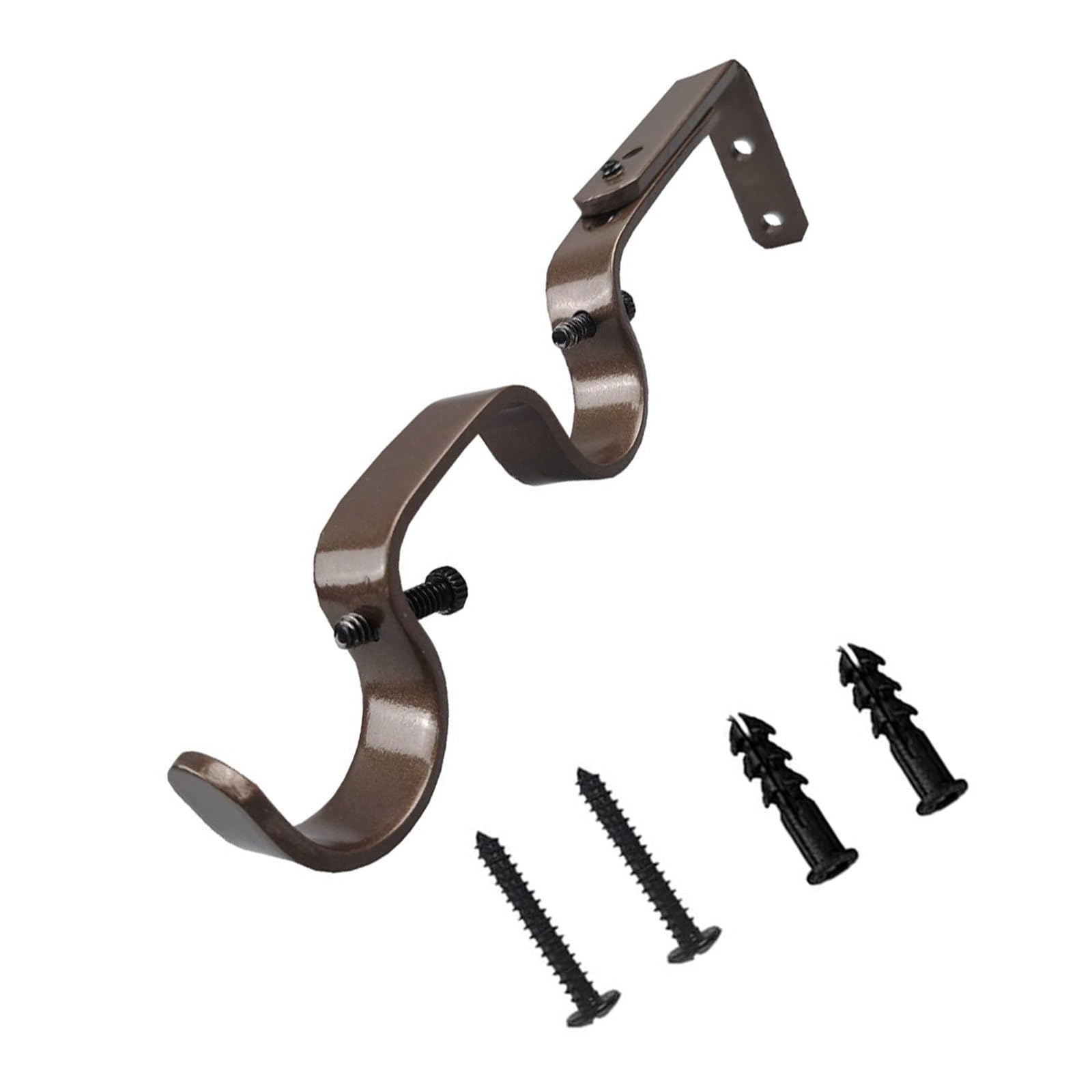 Shyyoulqe Brown. Rod Curtain 25Mm Adjustable Mounting Hardware With Reinforced Iron Frame For Home Iron Roman Curtain Rod Brackets