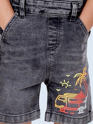 Image of KiddoPanti Boys Denim Dungaree Shorts